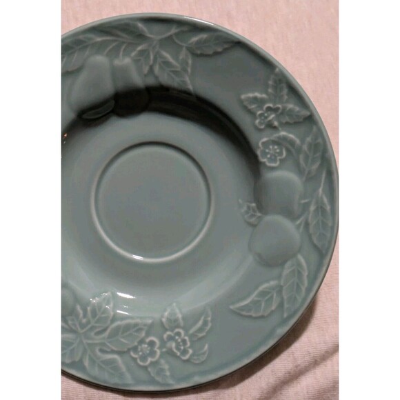 2 Savoir Vivre Fruit Promenade Celadon MF003 Cup & Saucer Sets Discontinued EUC - Picture 11 of 14